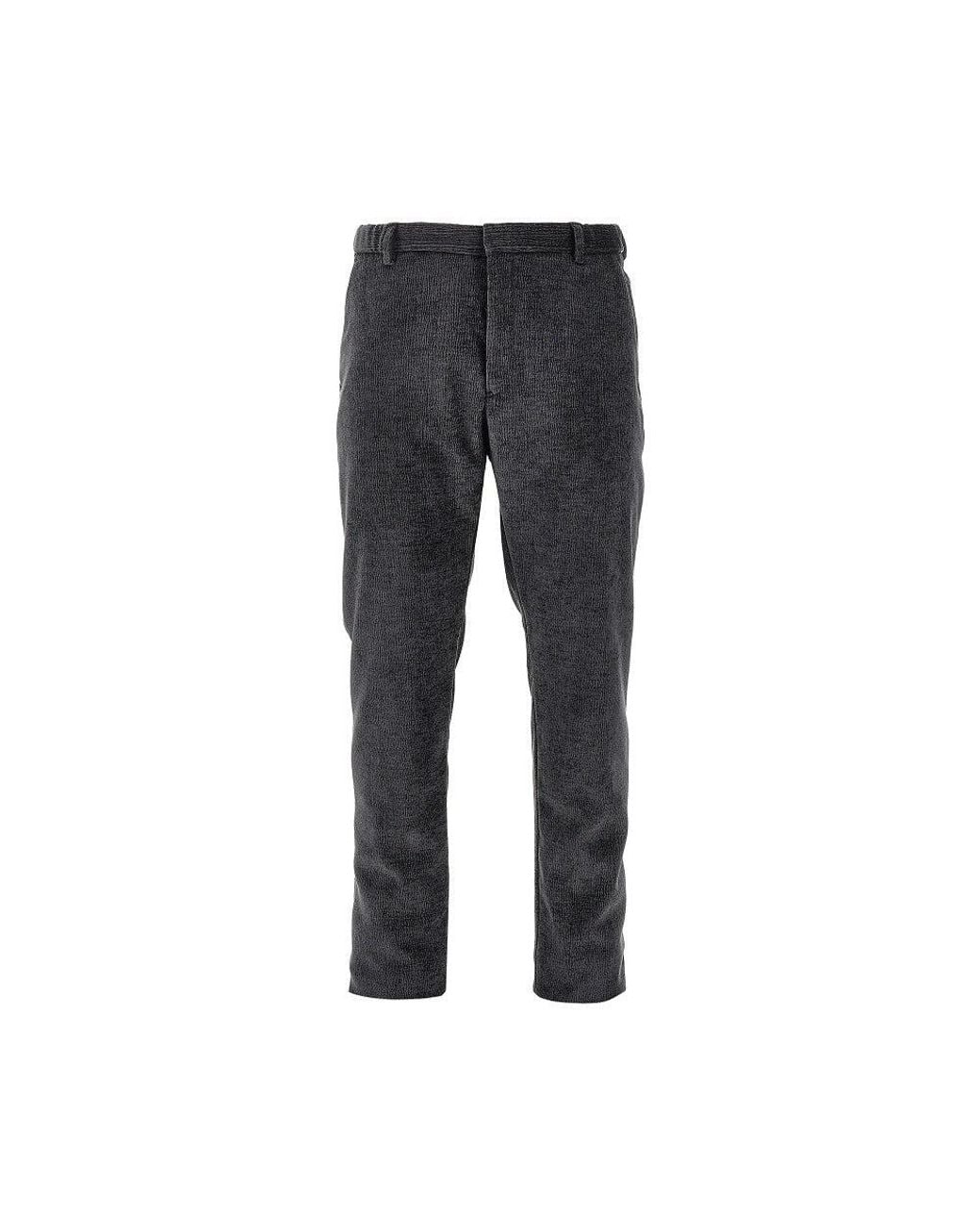 Emporio Armani Black Textured Velvet Pants for men