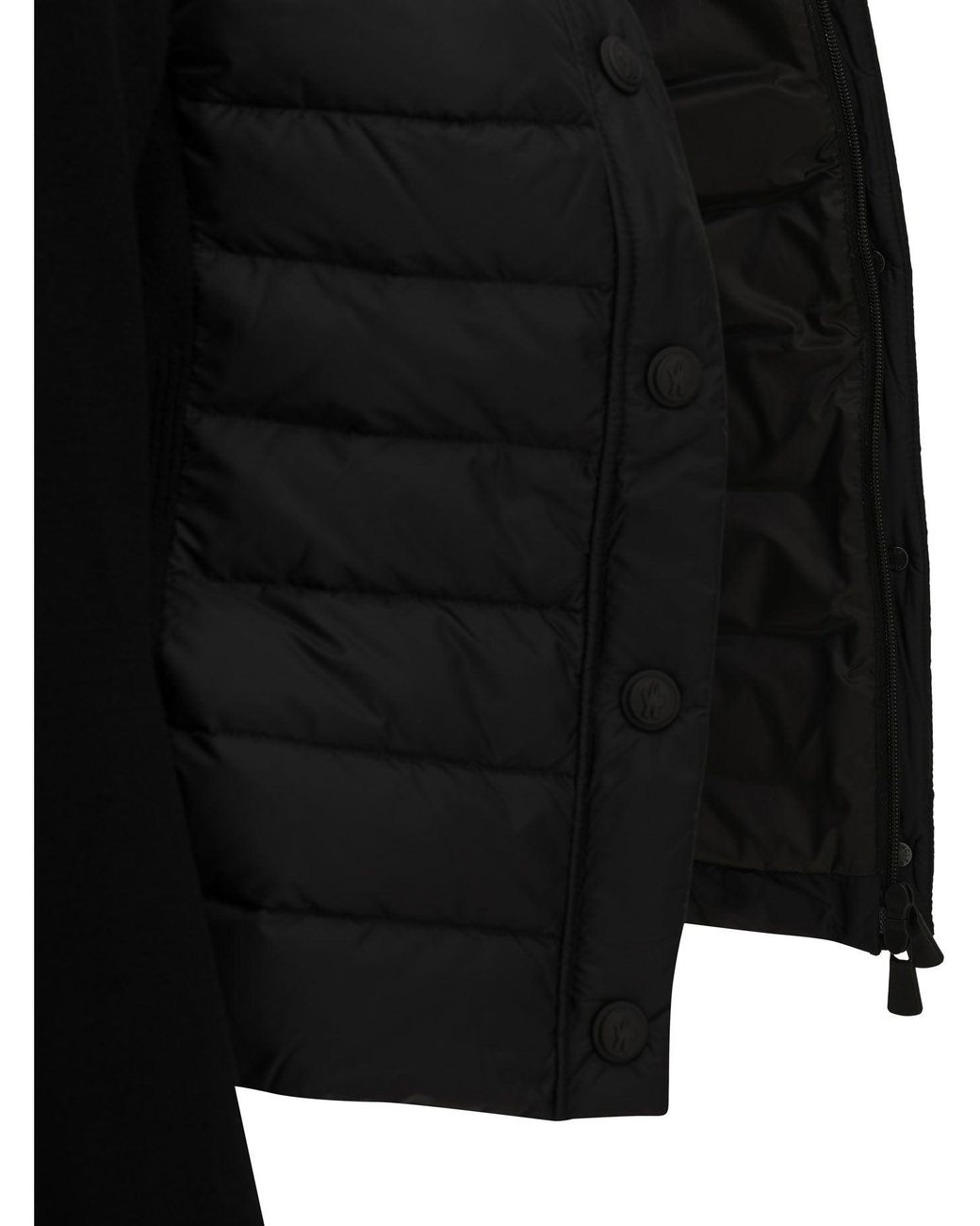 Moncler Black Padded Wool Cardigan