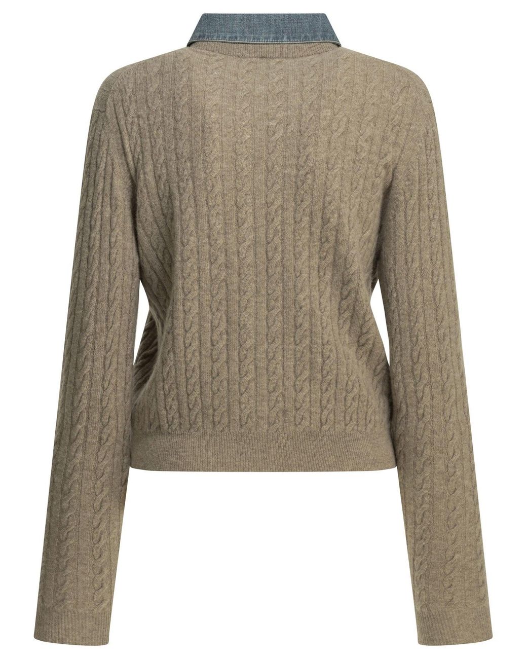 Miu Miu Natural Logo Polo Sweater