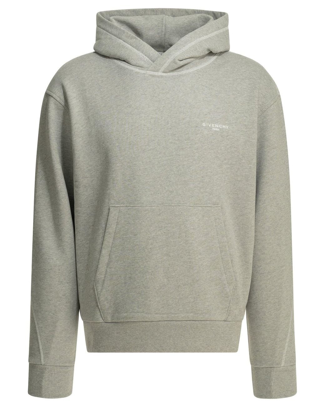 Givenchy Gray Couture Seam Contrast Stitching Hoodie