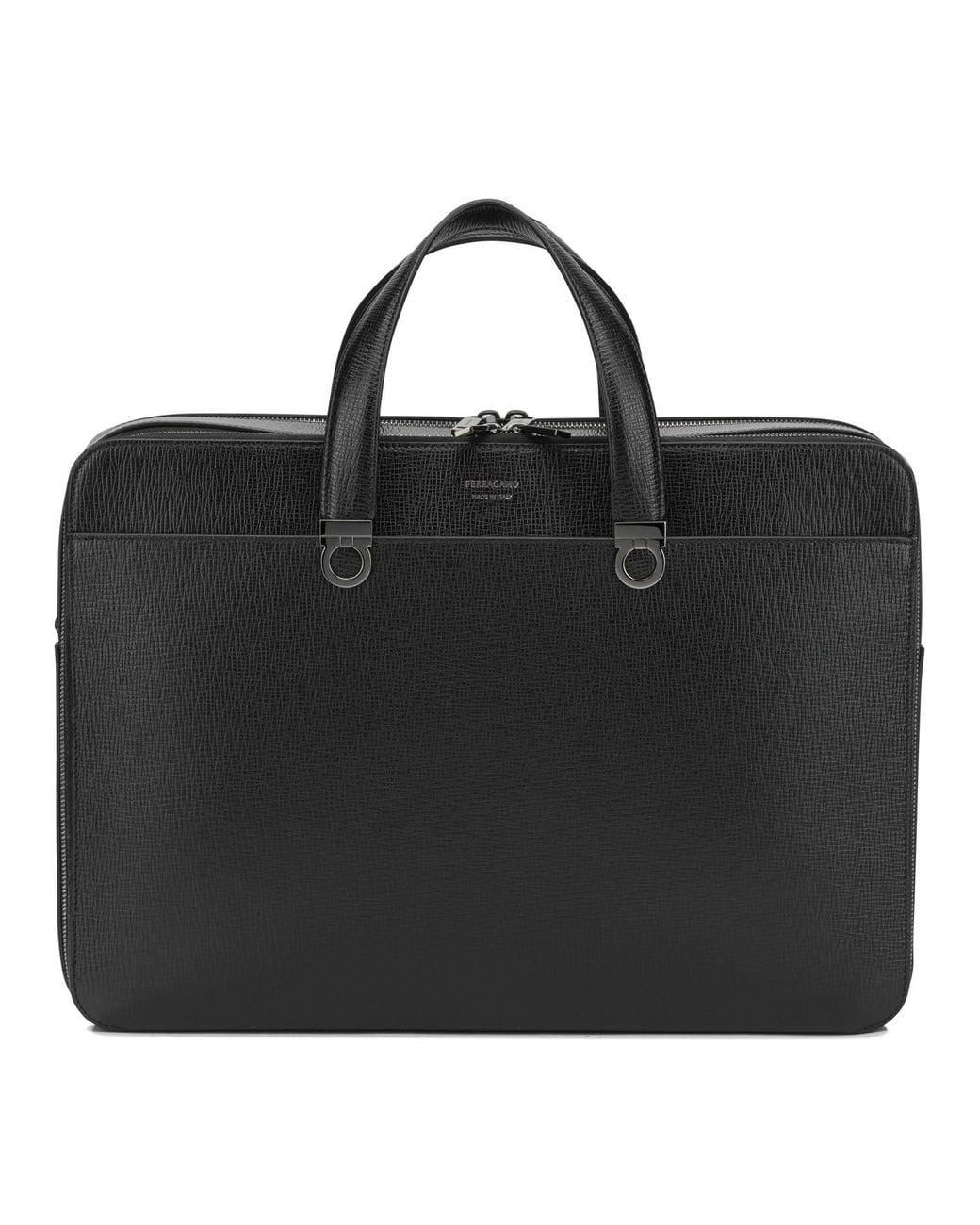 Ferragamo Black Gancini Large Handbag for men