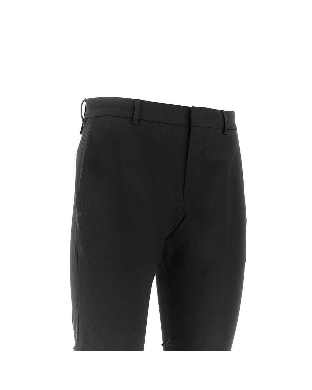 PT Torino Black 'Epsilon' Stretch Cotton-Blend Pants for men