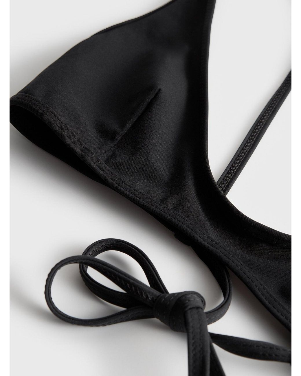 Totême Black Nylon Bikini Top