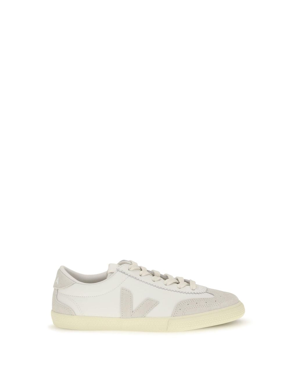 Veja White Volley Leather Sneakers Natural