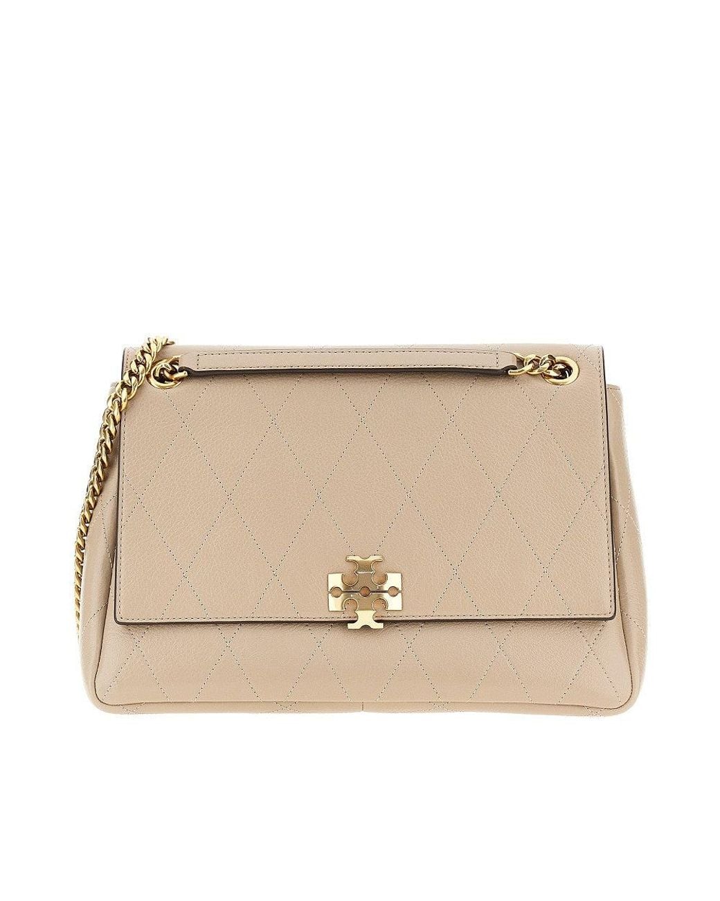 Tory Burch Natural 'Charlie' Quilted Leather Bag
