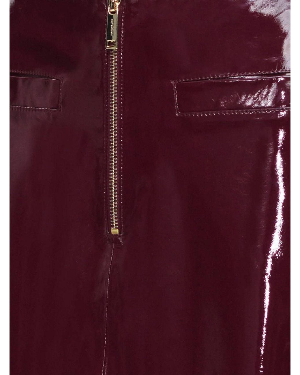 Self-Portrait Purple Vinyl Midi Skirt