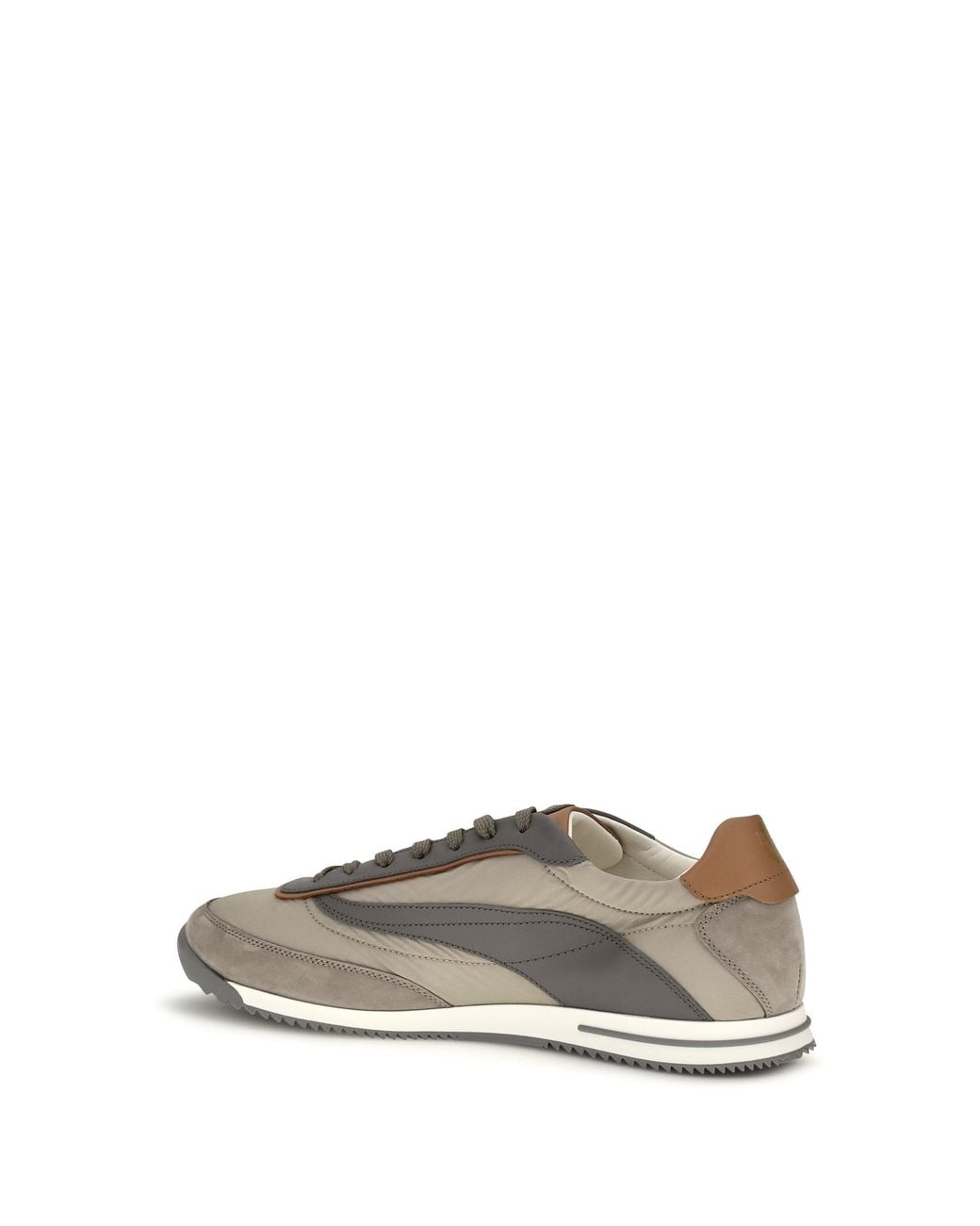 Brunello Cucinelli White Lace-Up Suede Sneakers for men