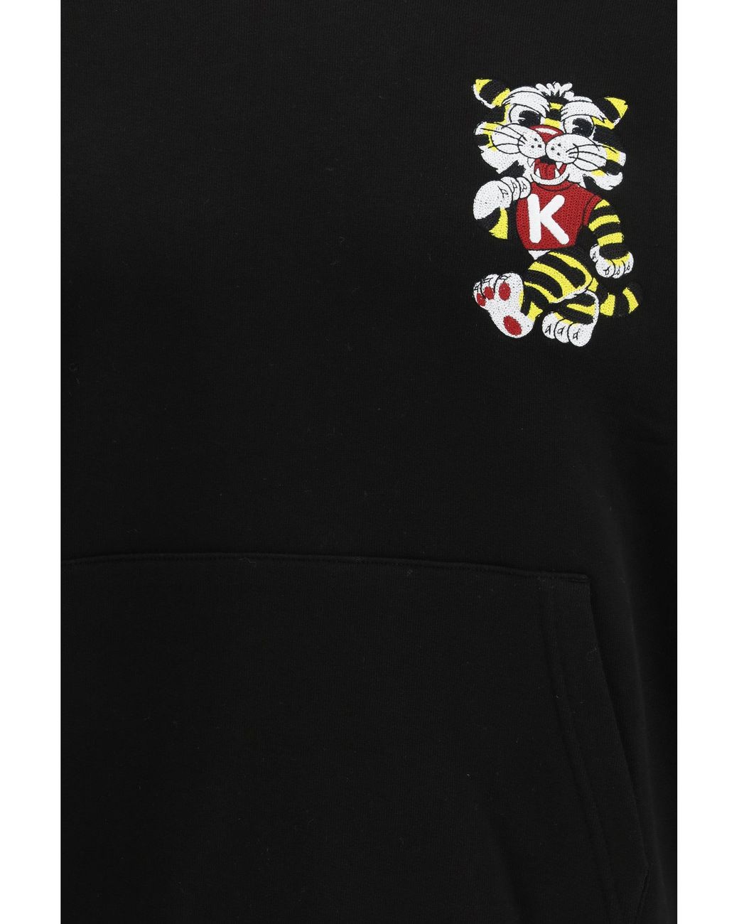 KENZO Black Cotton Hoodei Wild Tiger for men