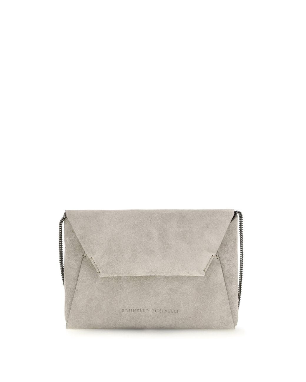 Brunello Cucinelli Gray Bc Duo Suede Clutch Bag