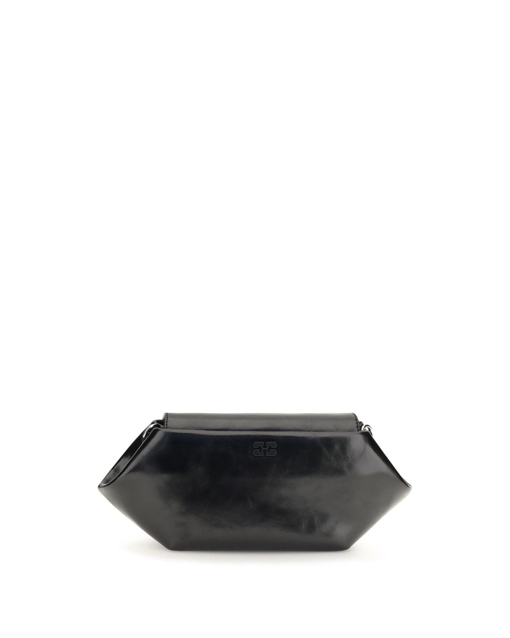 Ganni Black Bou East/West Box Shoulder Bag