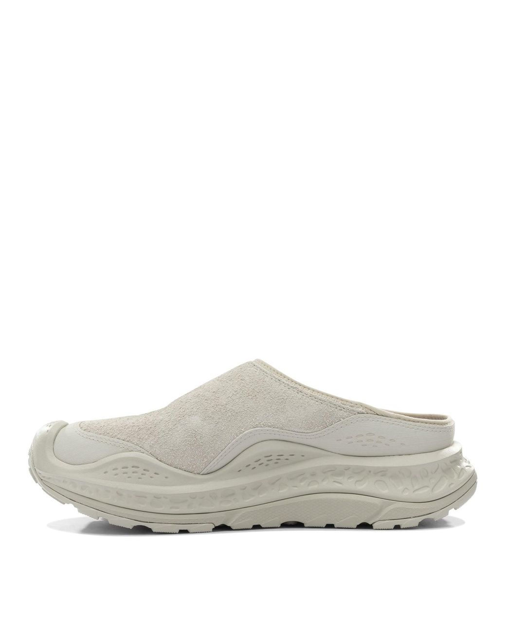 Hoka One One Gray Leather Fabric Rubber Sandals for men