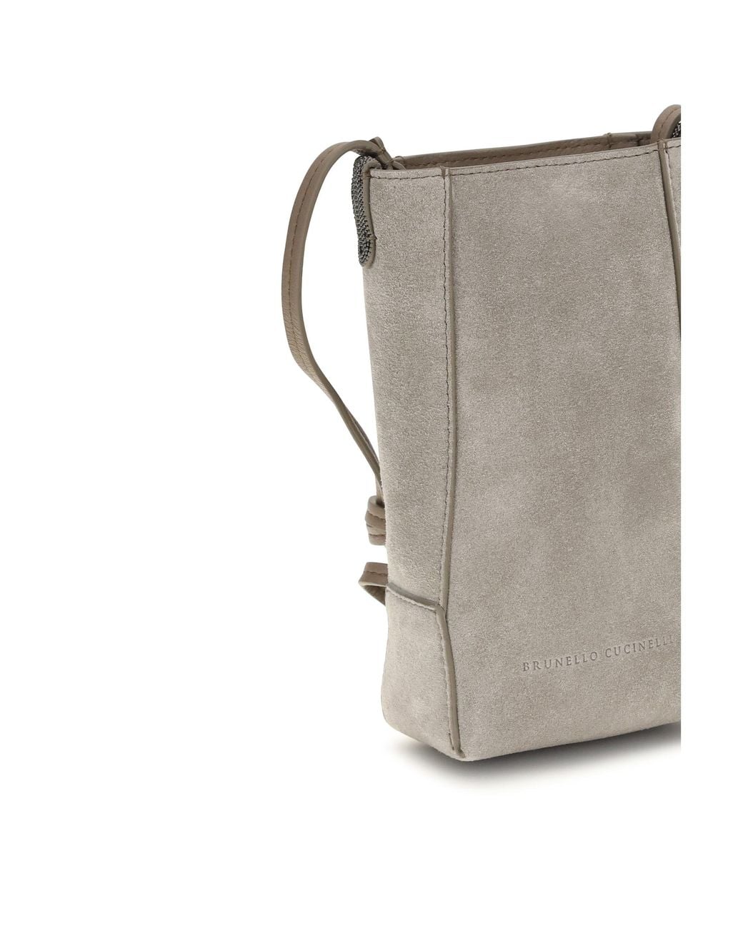 Brunello Cucinelli White Bc Duo Suede Cell Phone Case