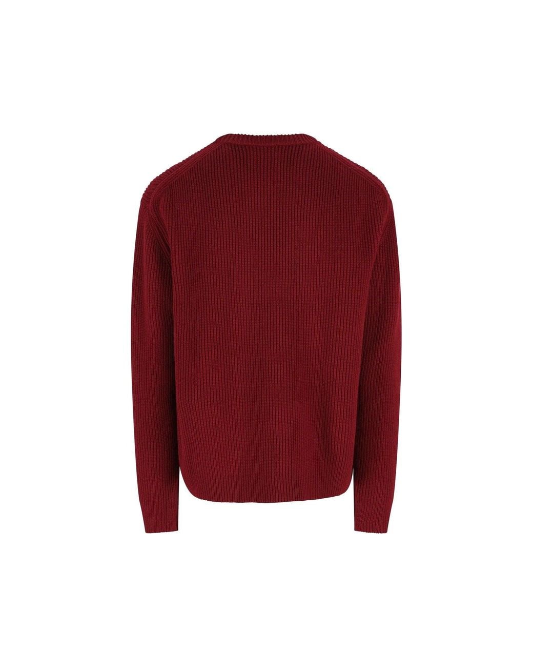 Gucci Red Cashmere And Wool Crewneck Sweater for men