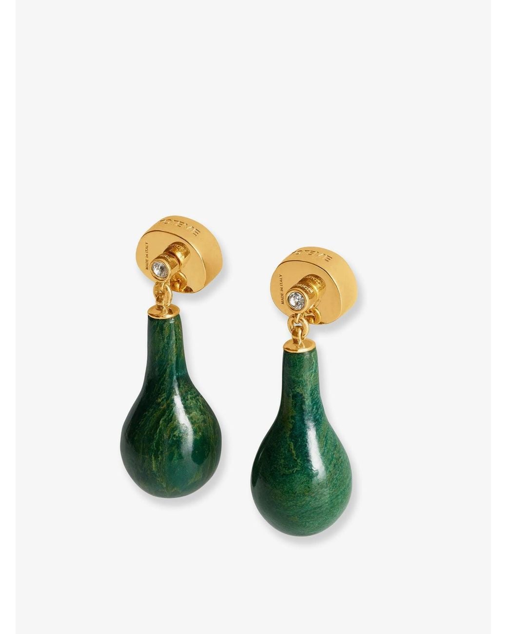 Totême  White Jade Drops Brass Earrings