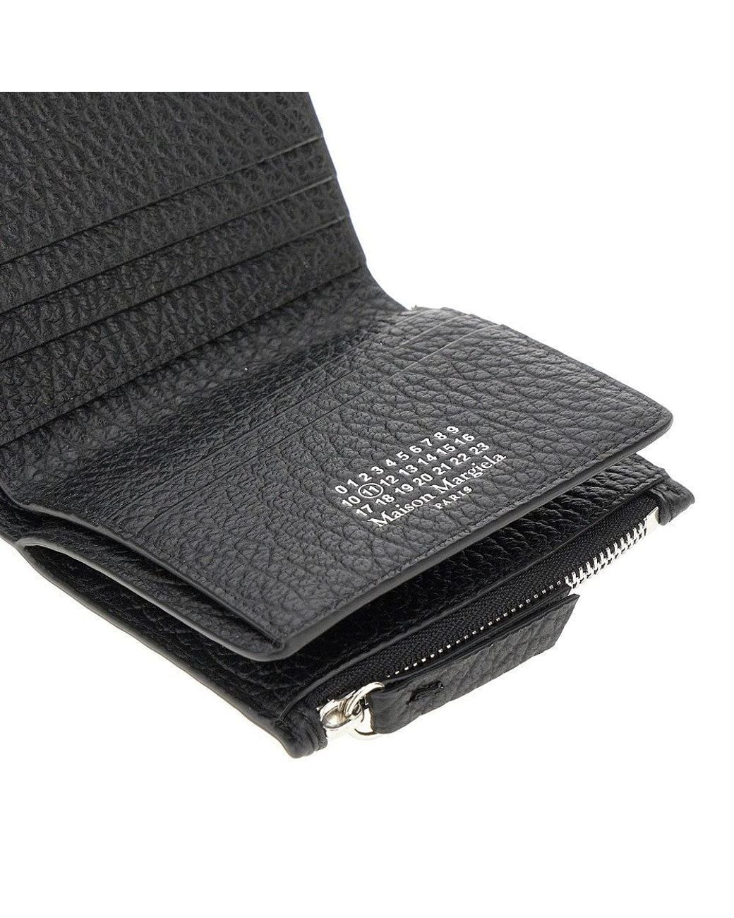 Maison Margiela Black Four Stitches Leather Booklet Wallet for men