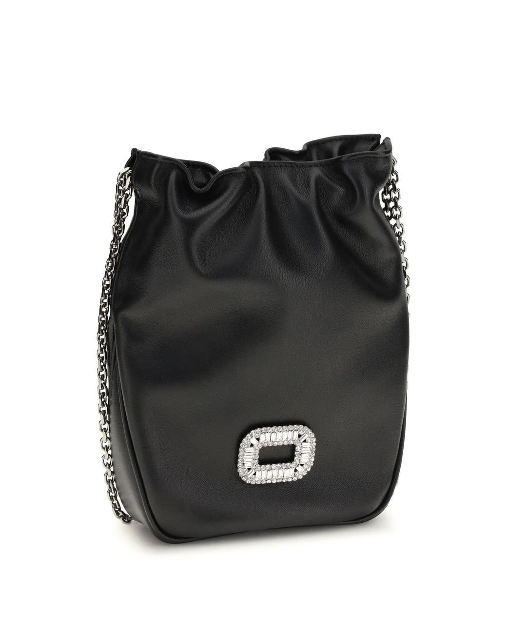 Roger Vivier Black Bucket Bag Nano Pilgrim Lambskin