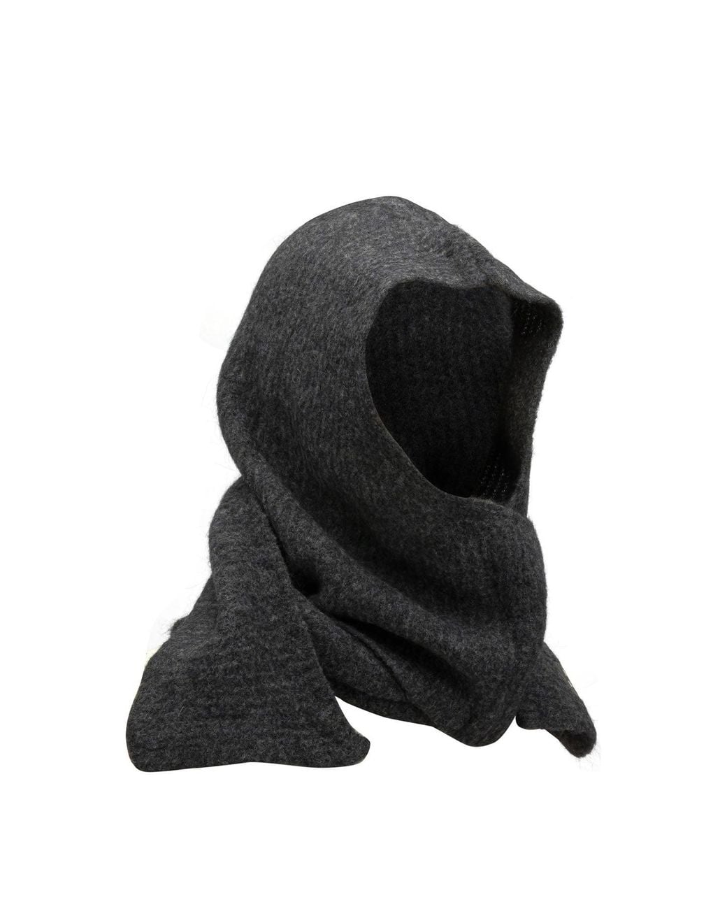 Maison Kitsuné Black Hooded Scarf