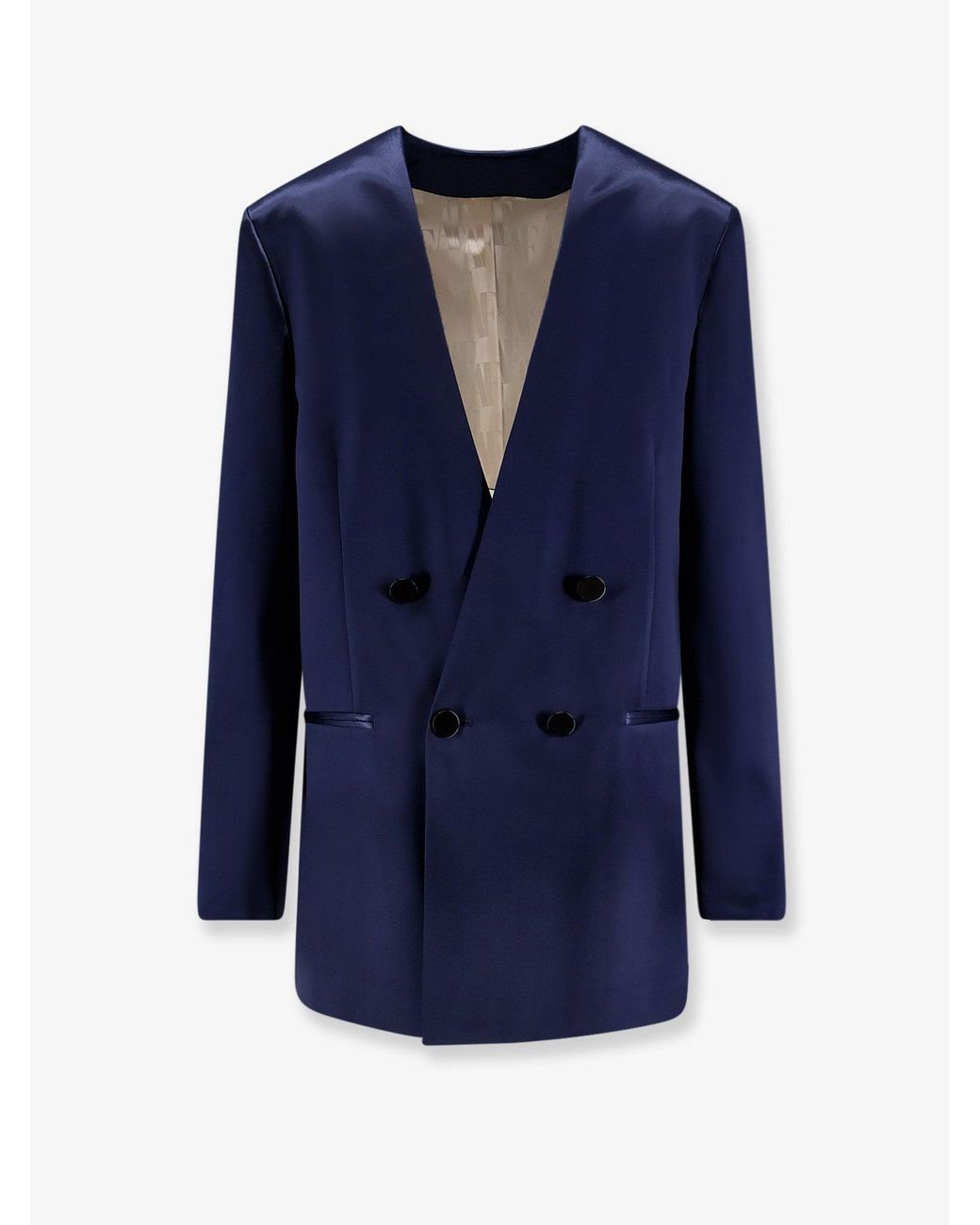 Alberta Ferretti Blue Satin Blazer