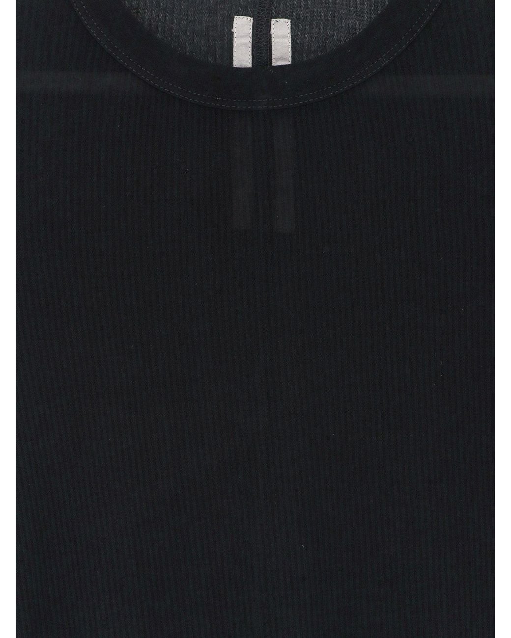 Rick Owens Black Viscose And Silk Blend T-Shirt for men