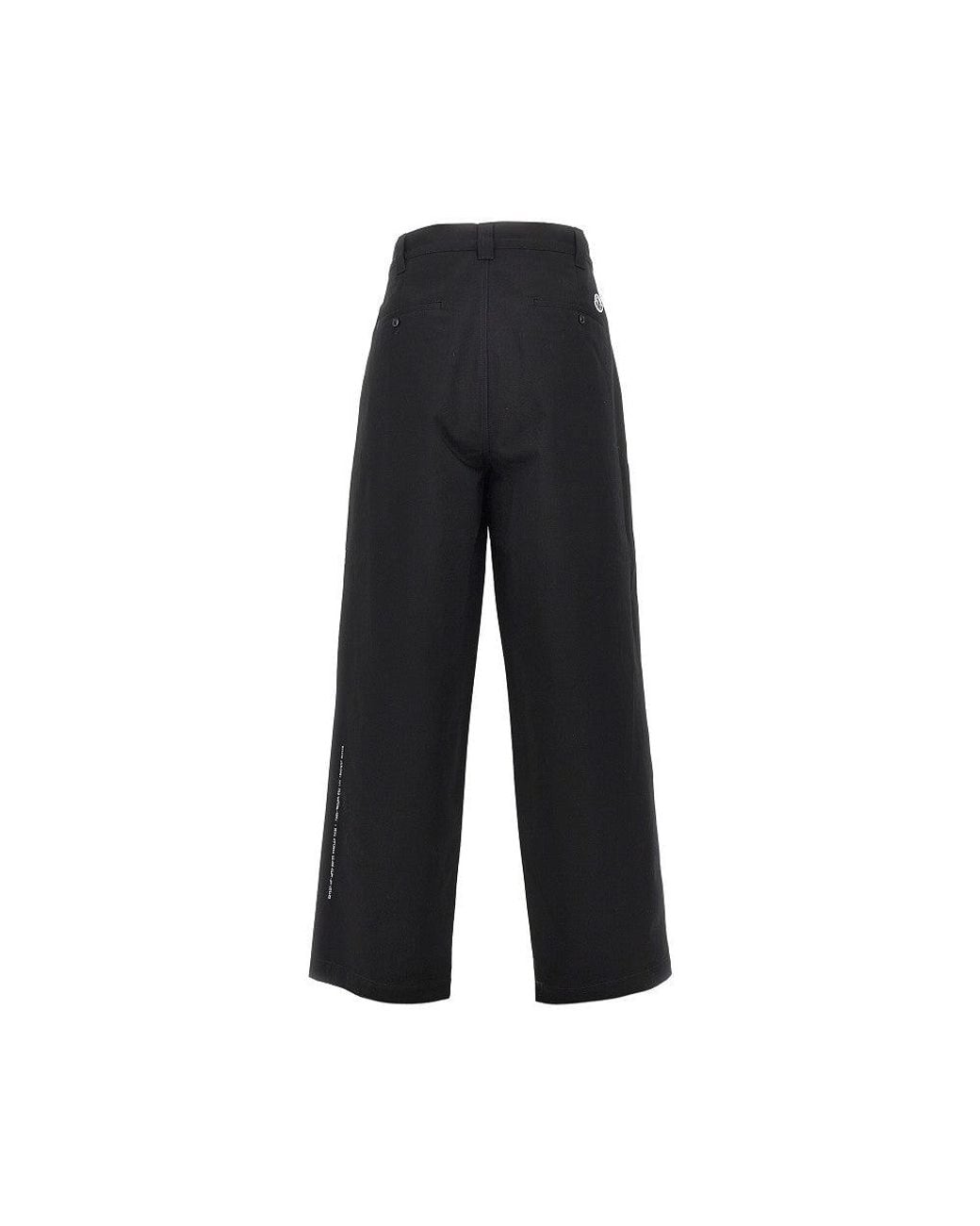 Moncler Black Cotton Gabardine Pants With Darts for men