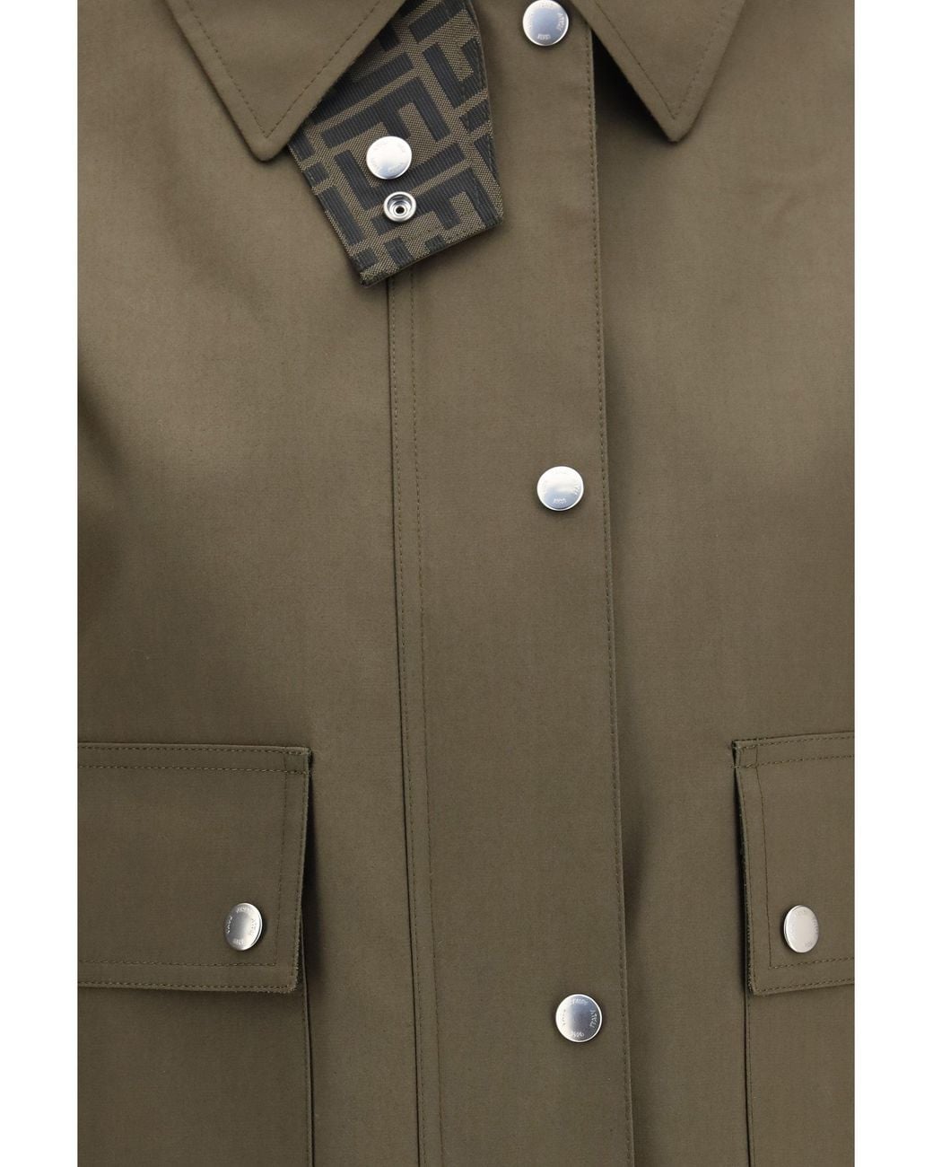 Fendi Green Mackintosh Fabric Jacket