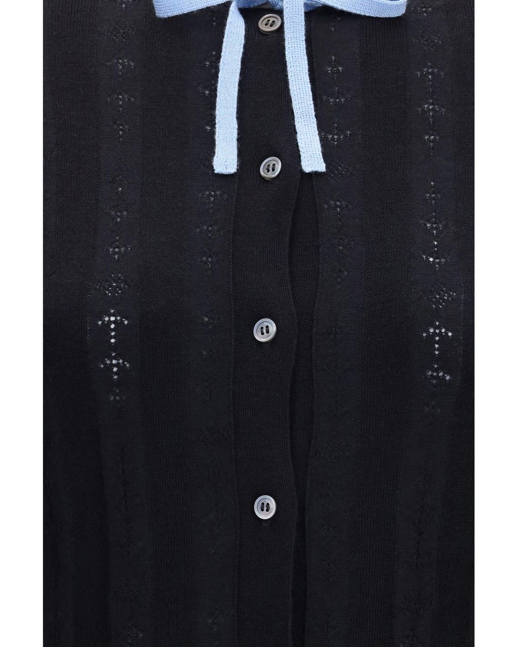 Marni Blue Wool And Silk Cardigan