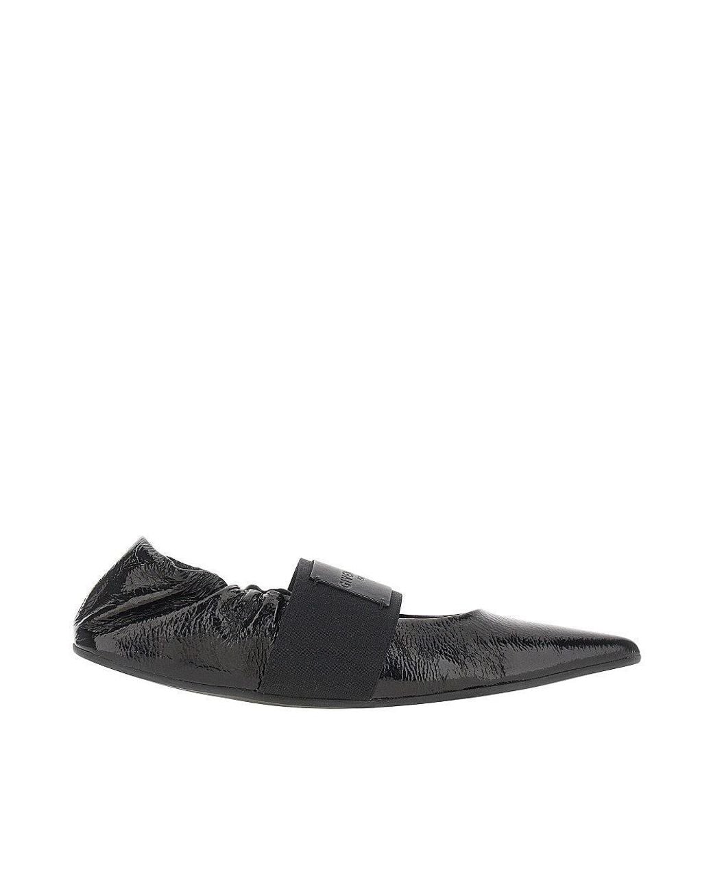 Givenchy Black Naplack Leather 'Crush' Ballet Flats