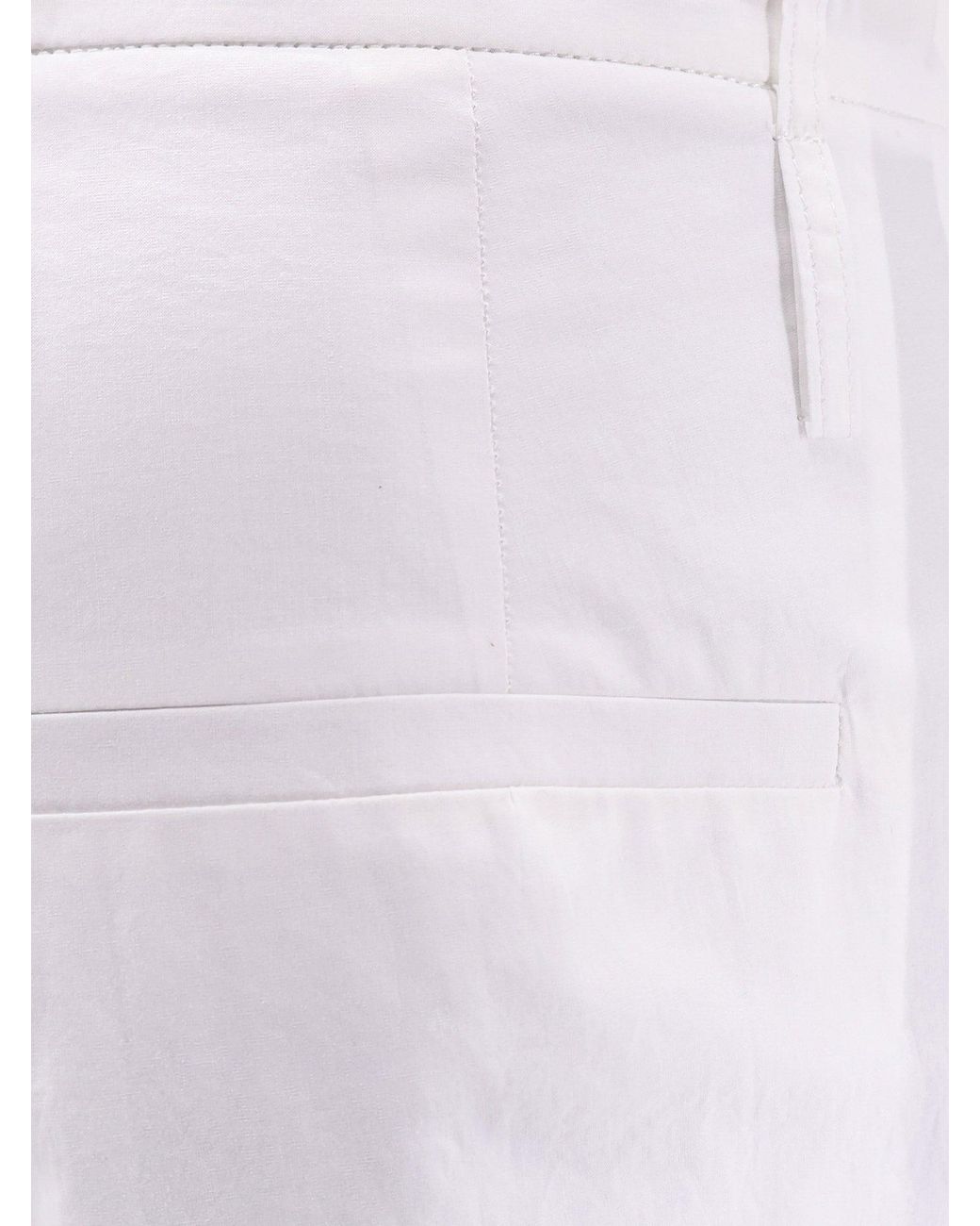 Alysi White Cotton Trousers