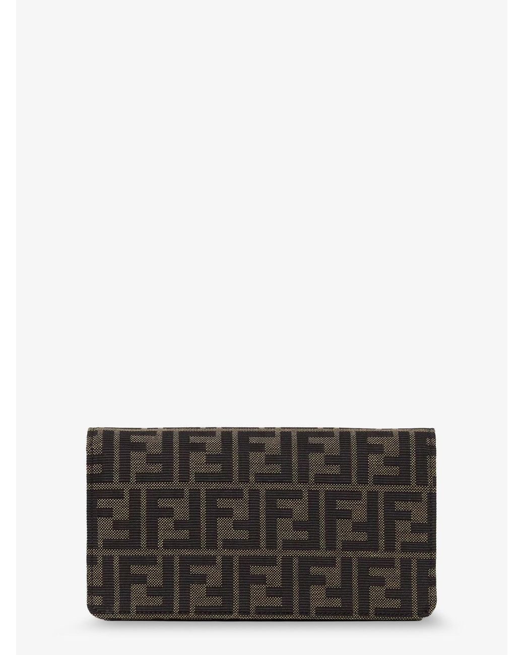 Fendi White Wallet On Chain Tube Ff Zucca Fabric Crossbody Bag