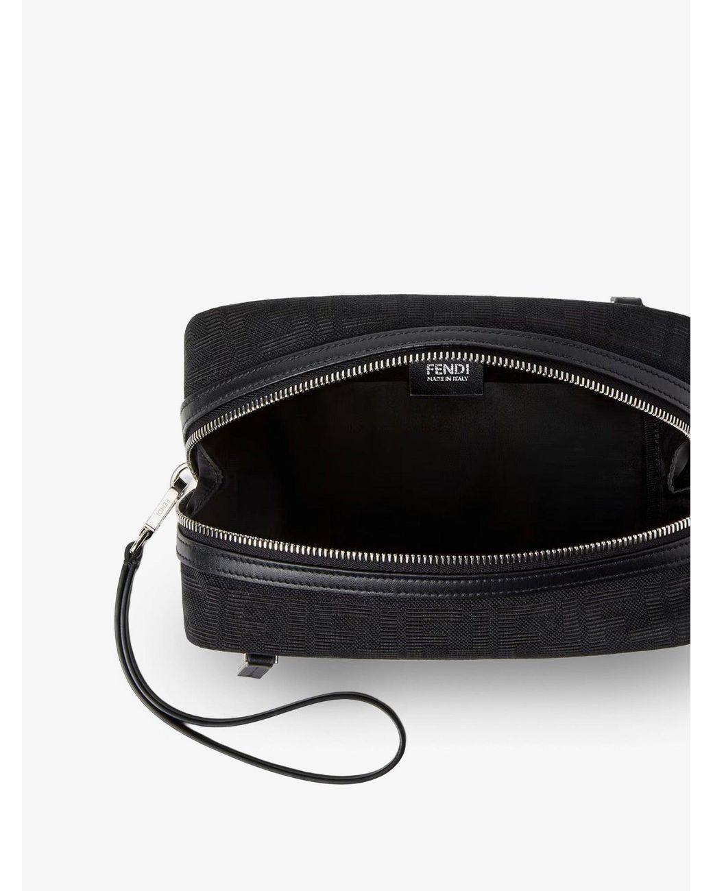 Fendi Black Ff Zucca Jacquard Fabric Clutch Bag for men