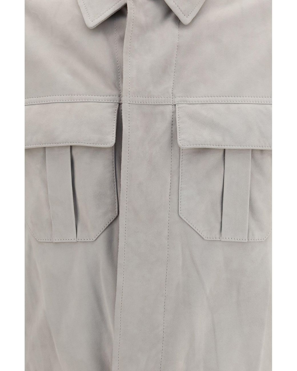 Brunello Cucinelli White Suede Jacket for men
