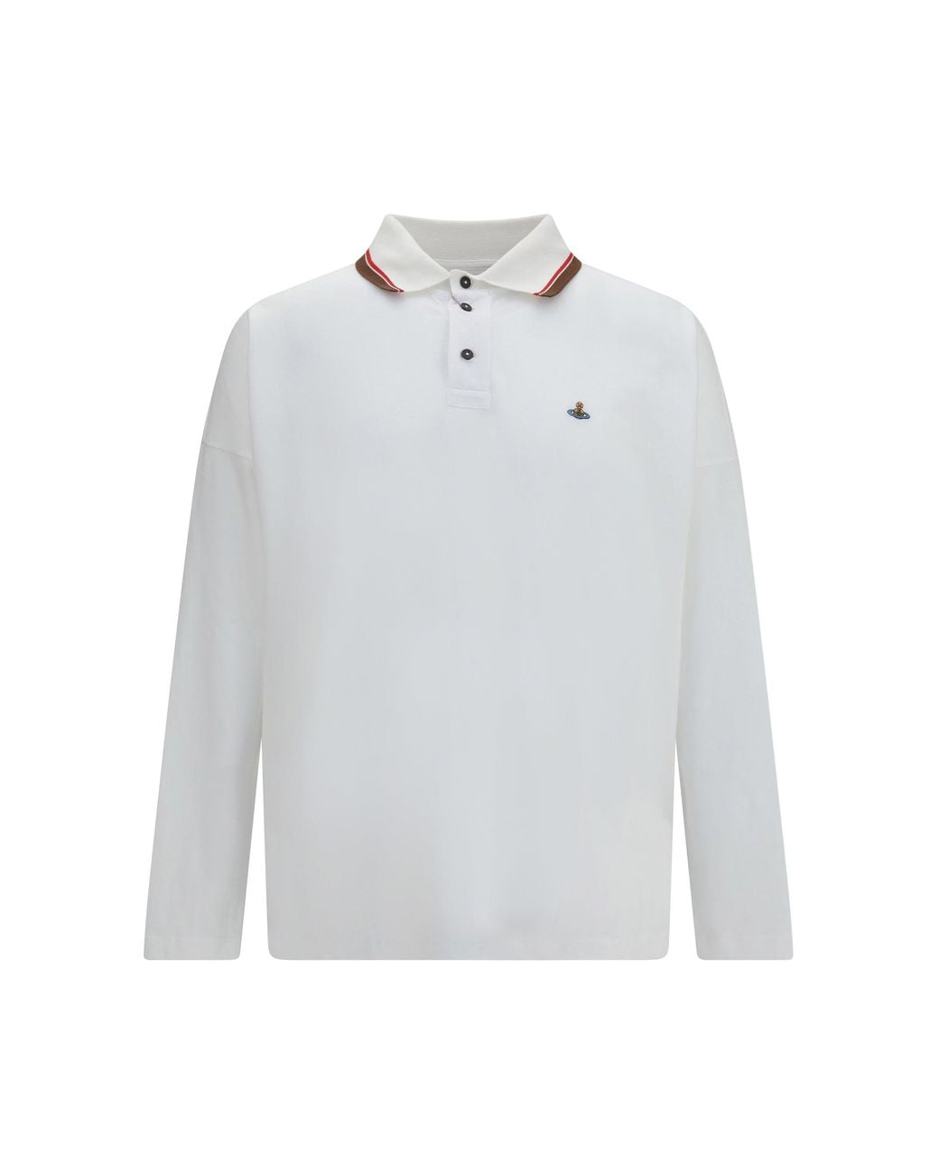 Vivienne Westwood White Oversized Long-Sleeve Polo for men