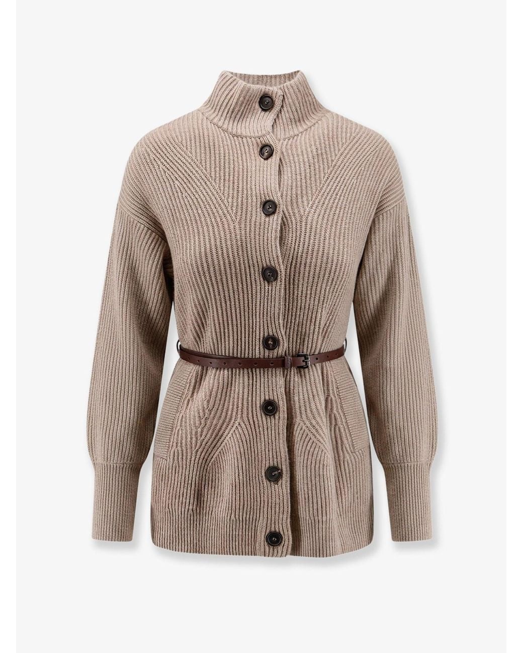 Brunello Cucinelli Natural Wool, Cashmere, And Silk Blend Cardigan