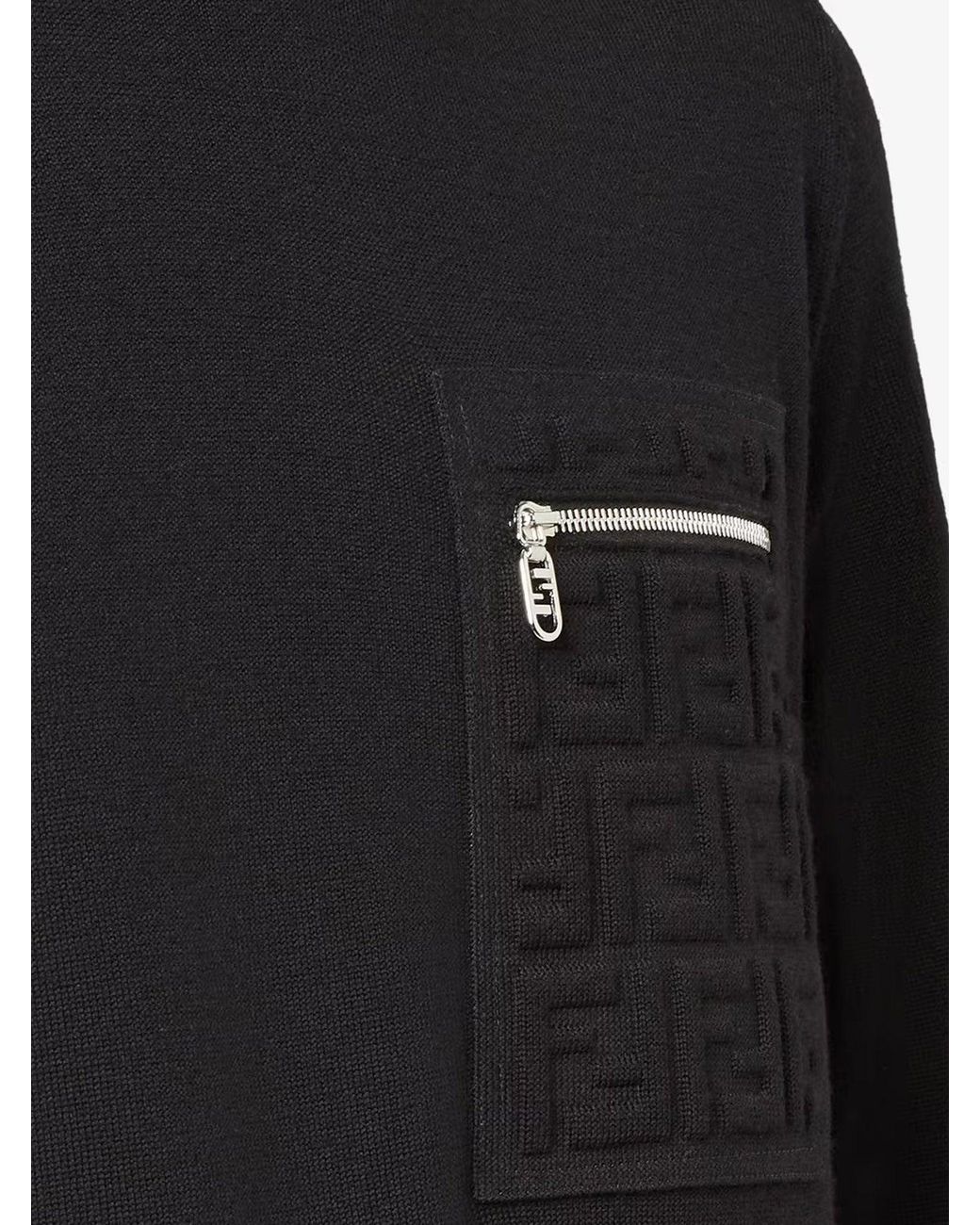 Fendi Black Virgin Wool Sweater for men