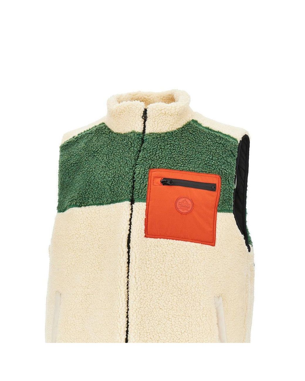 Mauna Kea Green Color-Block Sherpa Vest for men