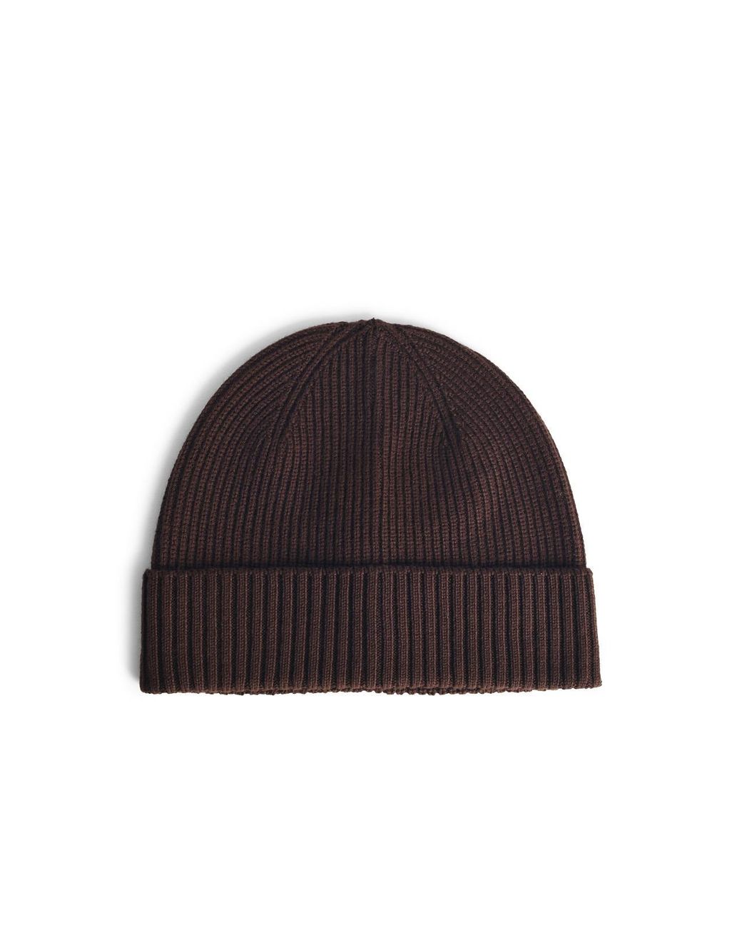 Seven Gauge Brown Wool Beanie for men
