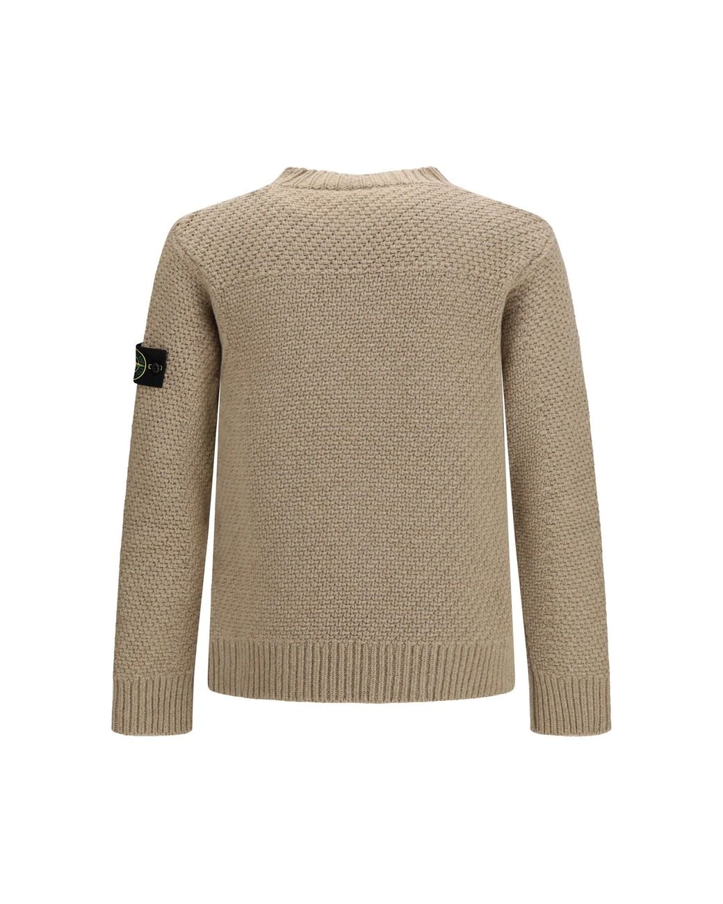 Stone Island Natural Loose Crewneck Sweater Biscuit Melange for men