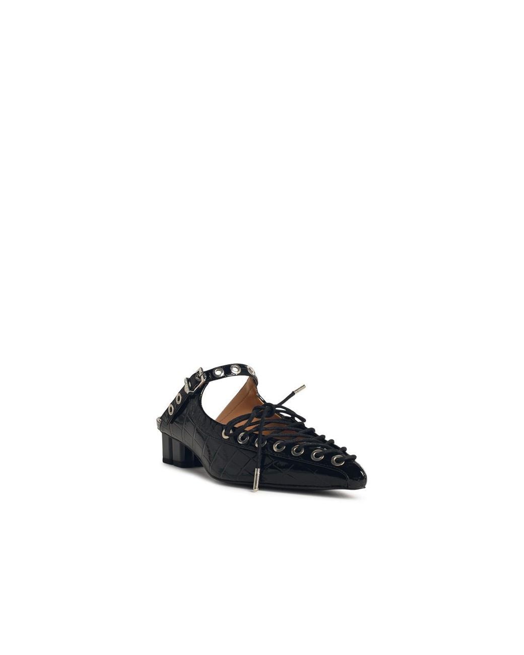 Ganni White Mules With Laces