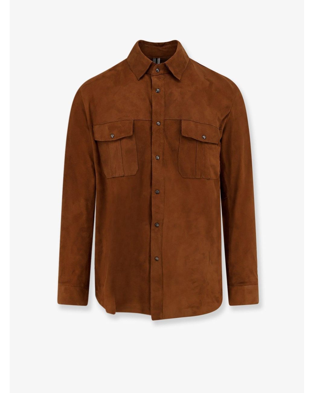 DFOUR® Brown Suede Shirt