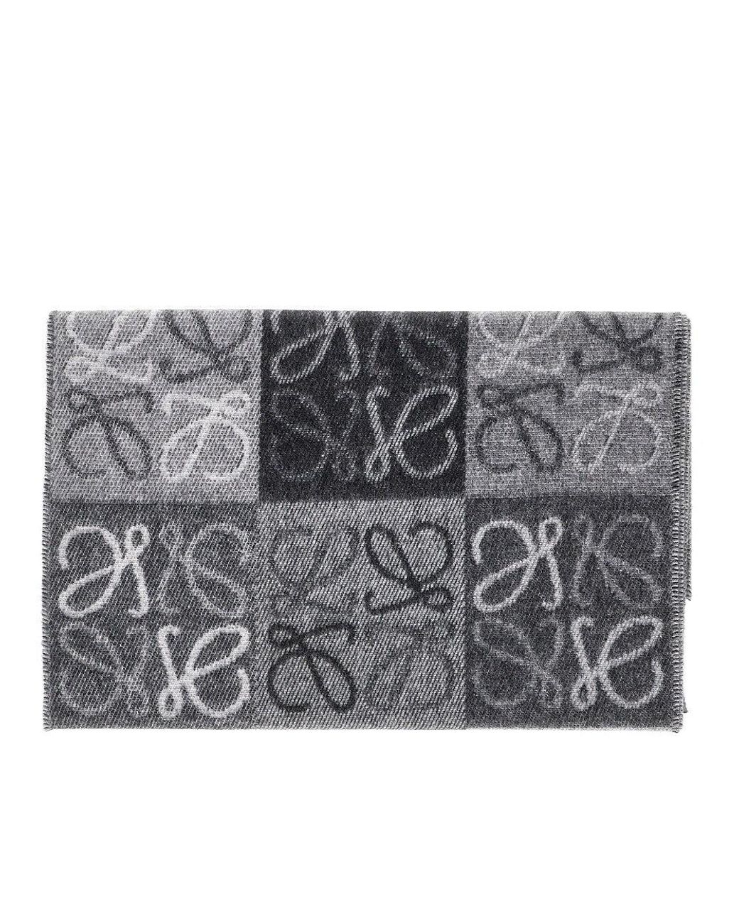 Loewe Metallic Anagram Jacquard Wool Scarf