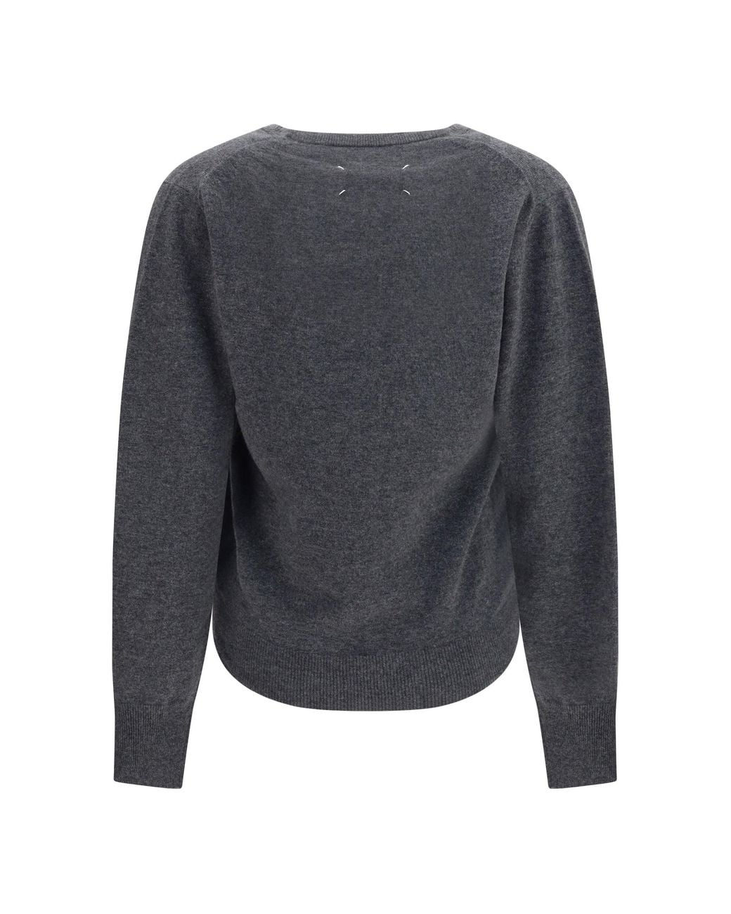 Margiela Blue Wool Sweater With Gathered Neckline Medium