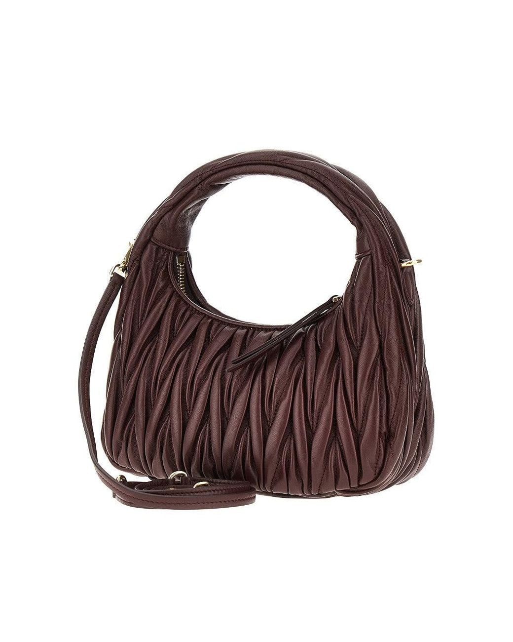 Miu Miu Brown Small Miu Wander Hobo Bag