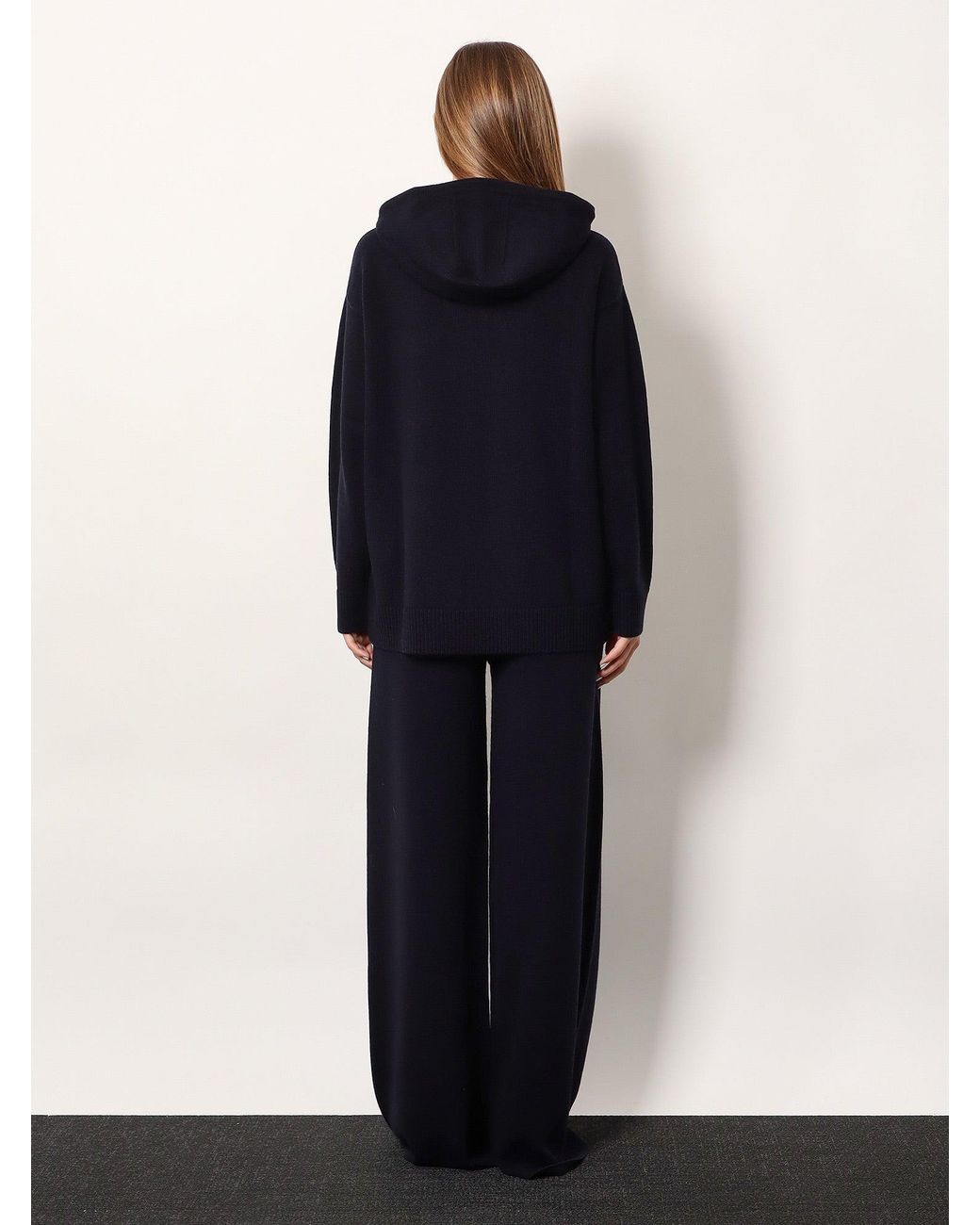 Max Mara Blue Liana Cashmere And Wool Hooded Sweater