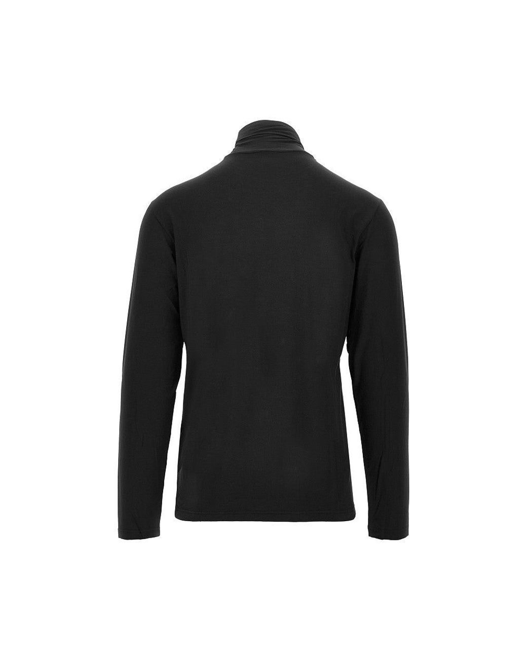 EA BODYWEAR Black Stretch Jersey Turtleneck Top for men