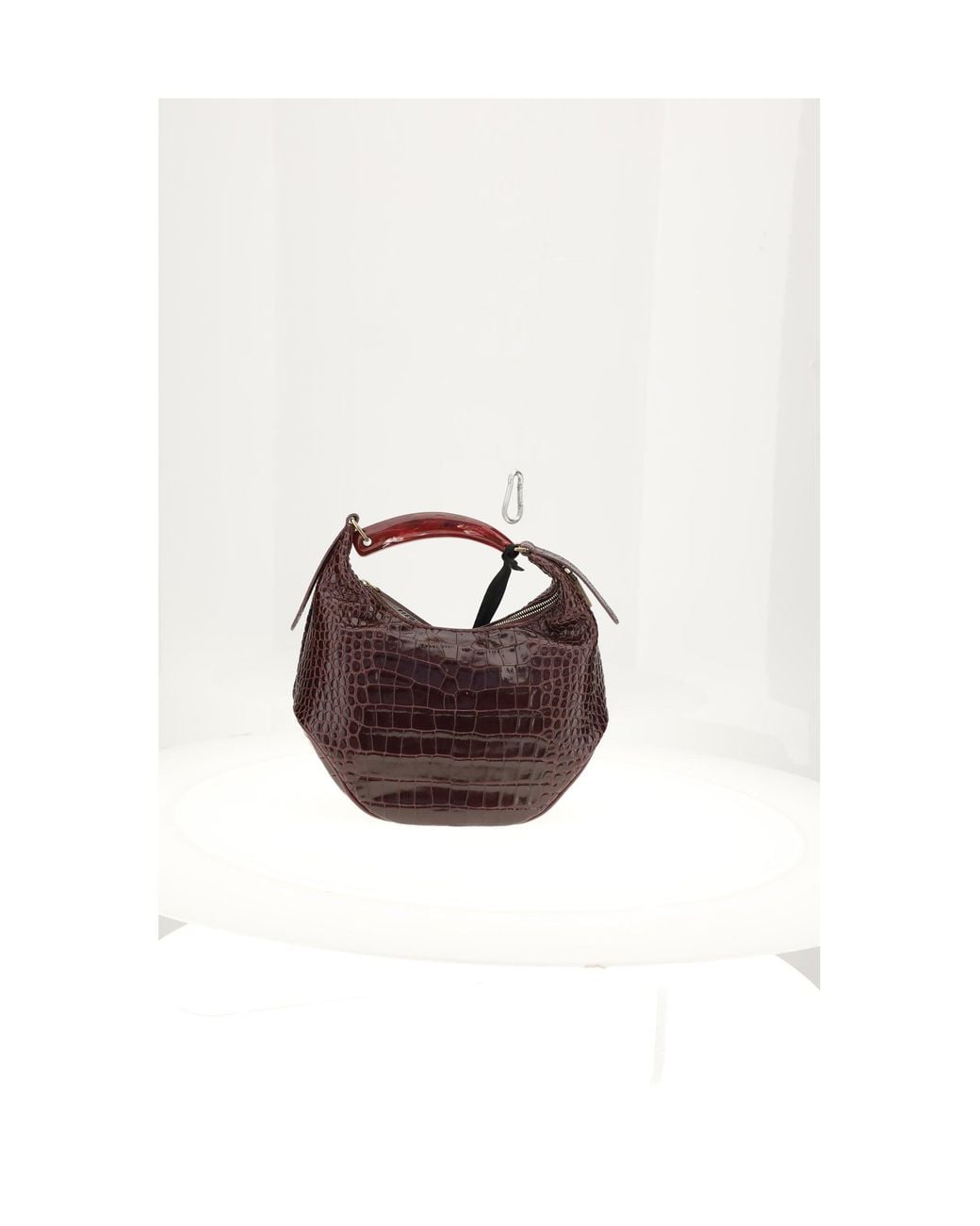 VISONA White Bengala Bag Bordeaux