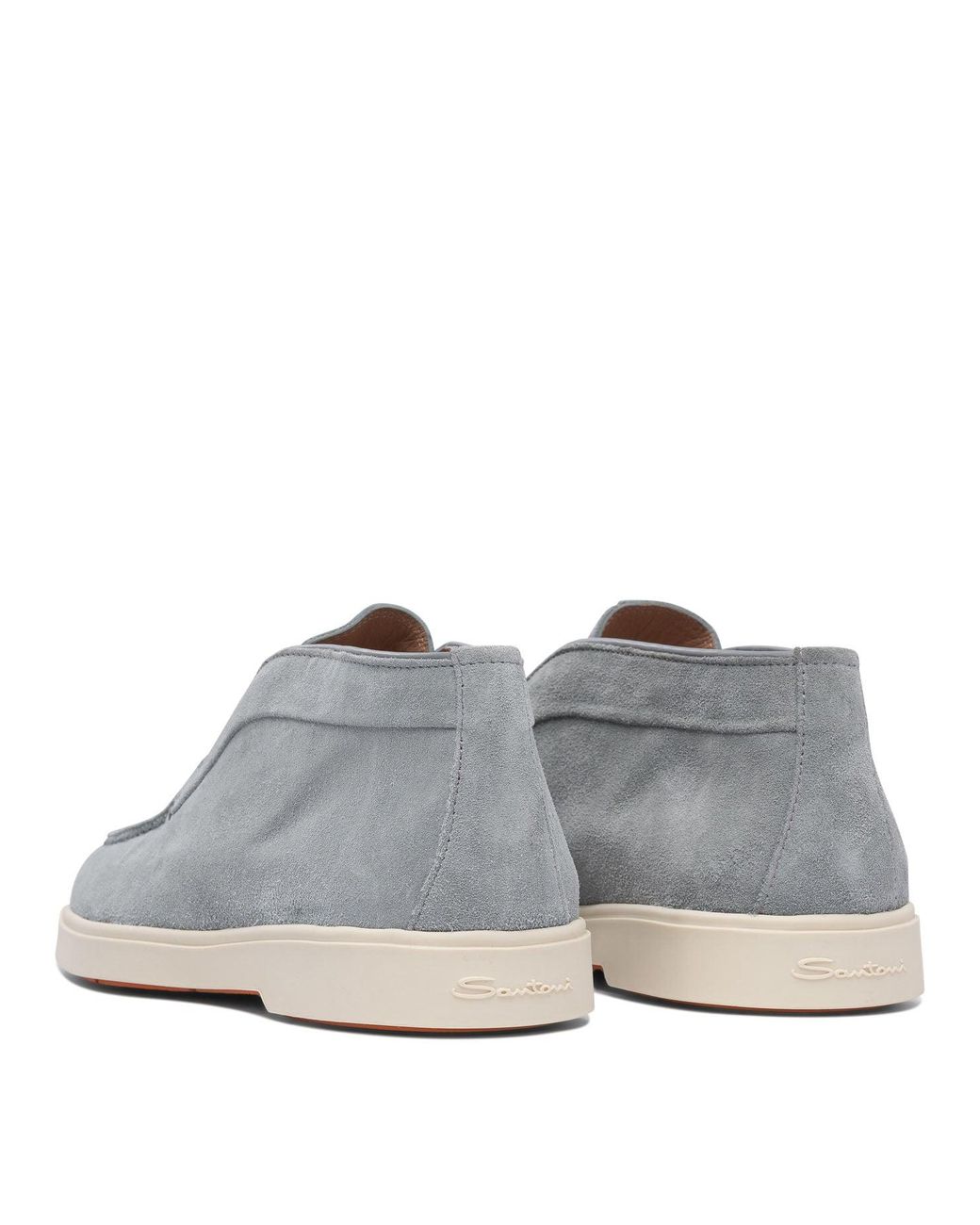 Santoni Gray Light Suede Sneakers