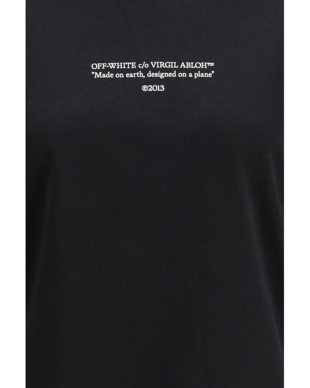Off-White c/o Virgil Abloh Black Made On Earth, Designed On A Plane T-Shirt