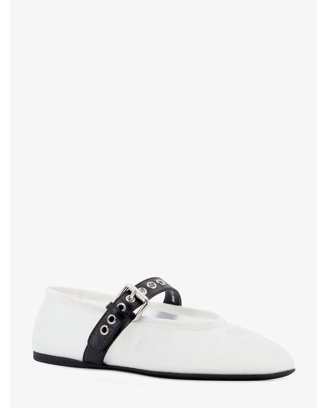 Miu Miu White Mesh Fabric Ballerinas