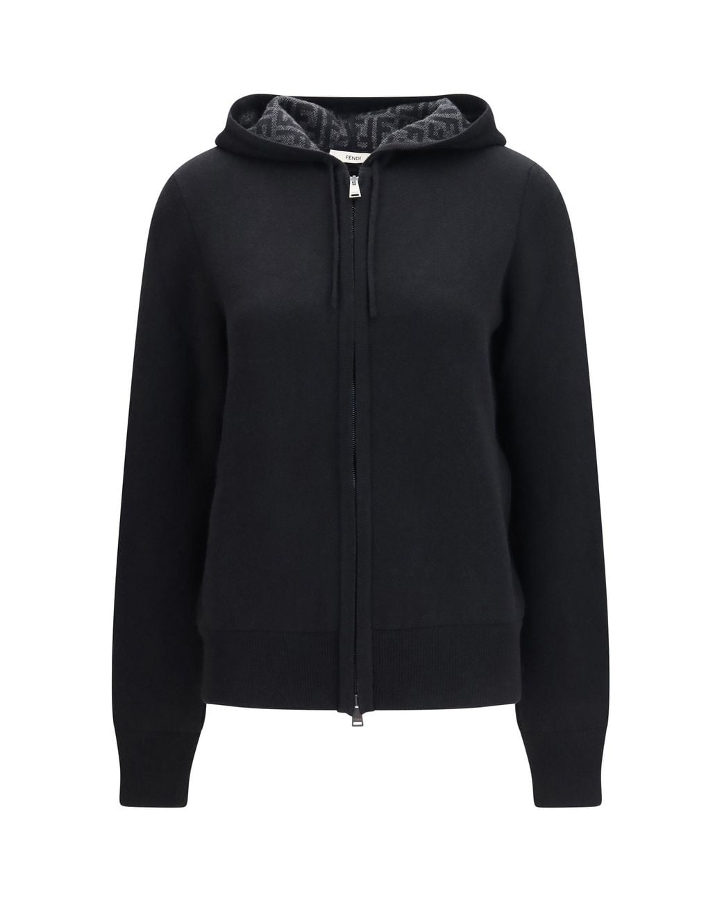 Fendi Black Ff Zucca Cashmere Sweater Nero/Grigio Melange