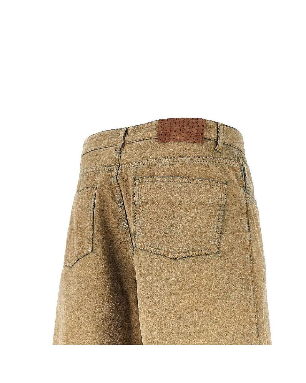 C.9.3 Natural Suede-Effect Fabric Shorts for men